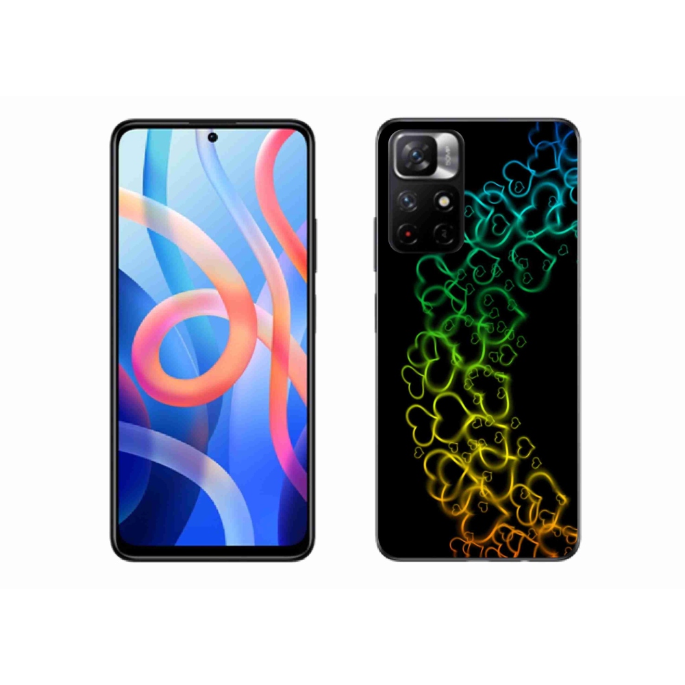 Gelový kryt mmCase na Xiaomi Poco M4 Pro 5G - barevná srdíčka