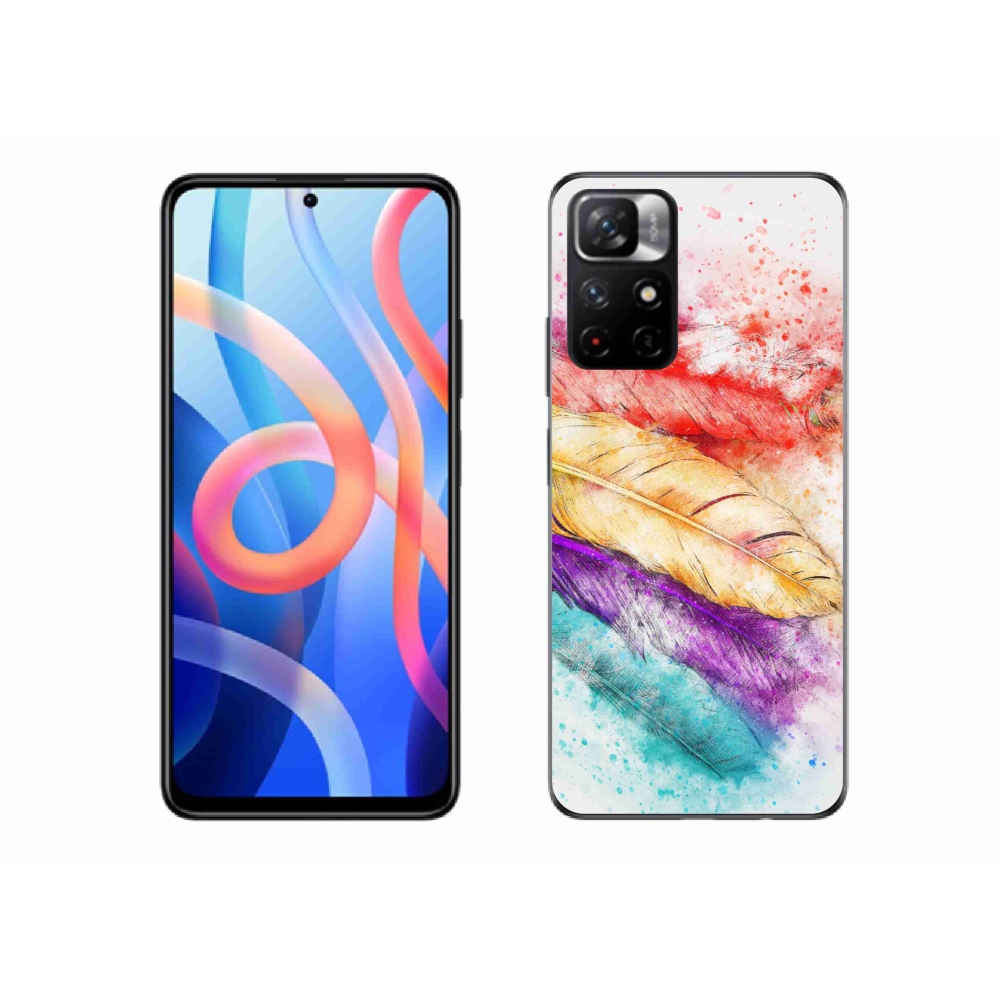 Gelový kryt mmCase na Xiaomi Poco M4 Pro 5G - barevné peří