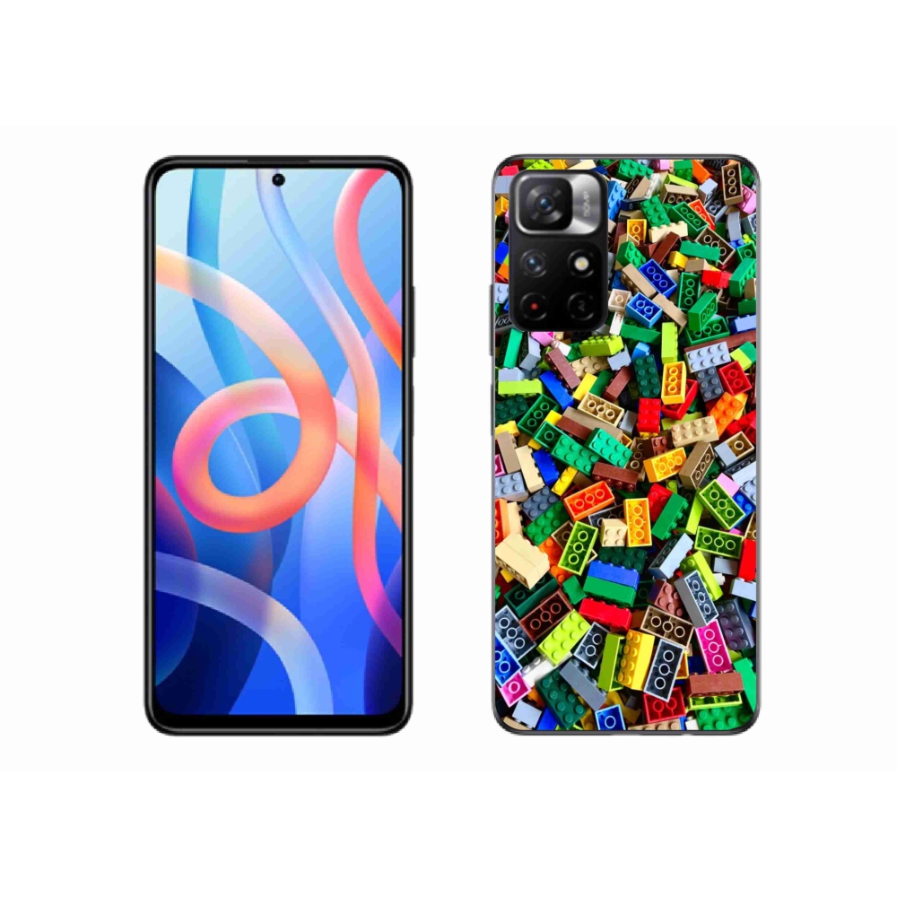 Gelový kryt mmCase na Xiaomi Poco M4 Pro 5G - barevné stavební kostky
