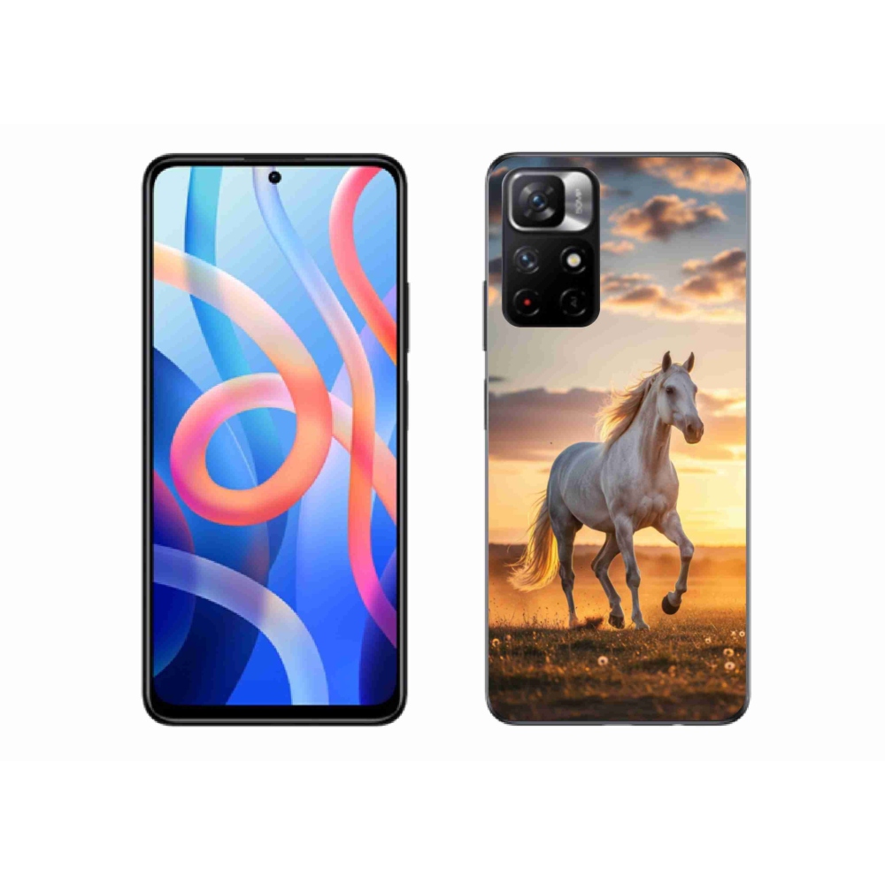 Gelový kryt mmCase na Xiaomi Poco M4 Pro 5G - běžící bílý kůň 2
