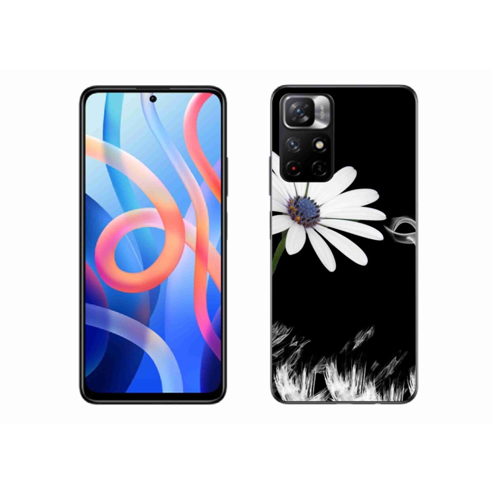 Gelový kryt mmCase na Xiaomi Poco M4 Pro 5G - bílá květina