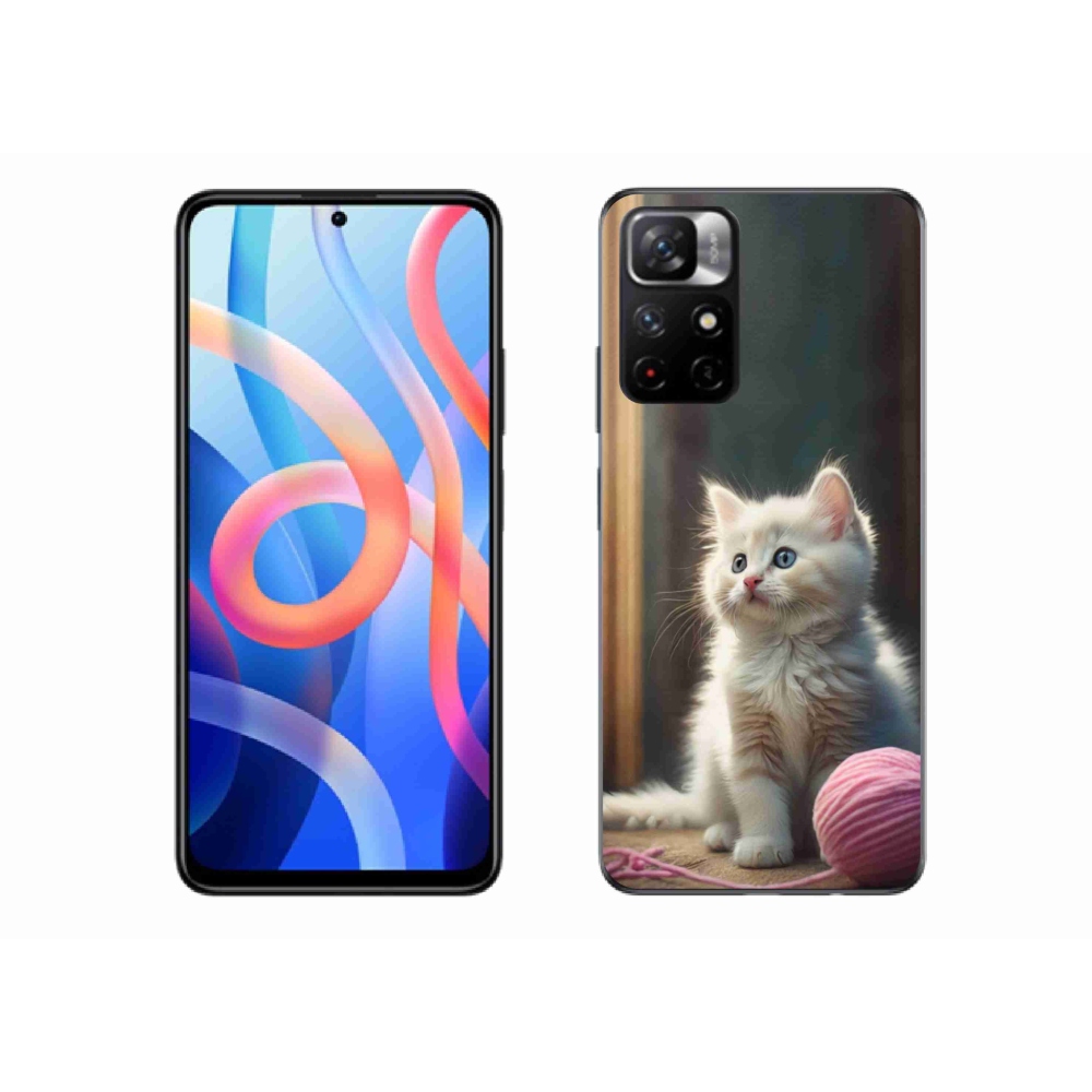 Gelový kryt mmCase na Xiaomi Poco M4 Pro 5G - bílé kotě 2