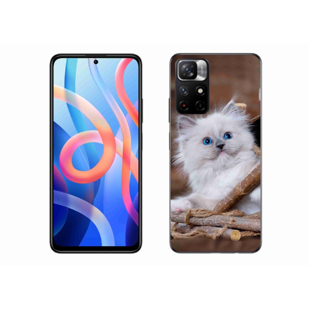 Gelový kryt mmCase na Xiaomi Poco M4 Pro 5G - bílé kotě