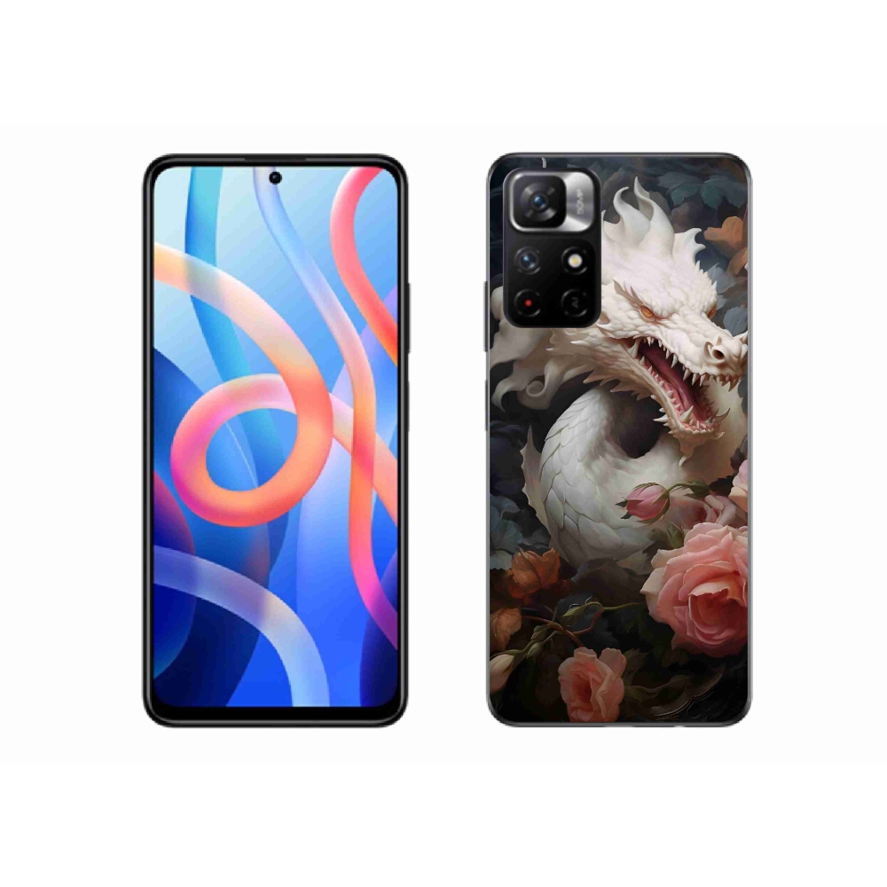 Gelový kryt mmCase na Xiaomi Poco M4 Pro 5G - bílý drak