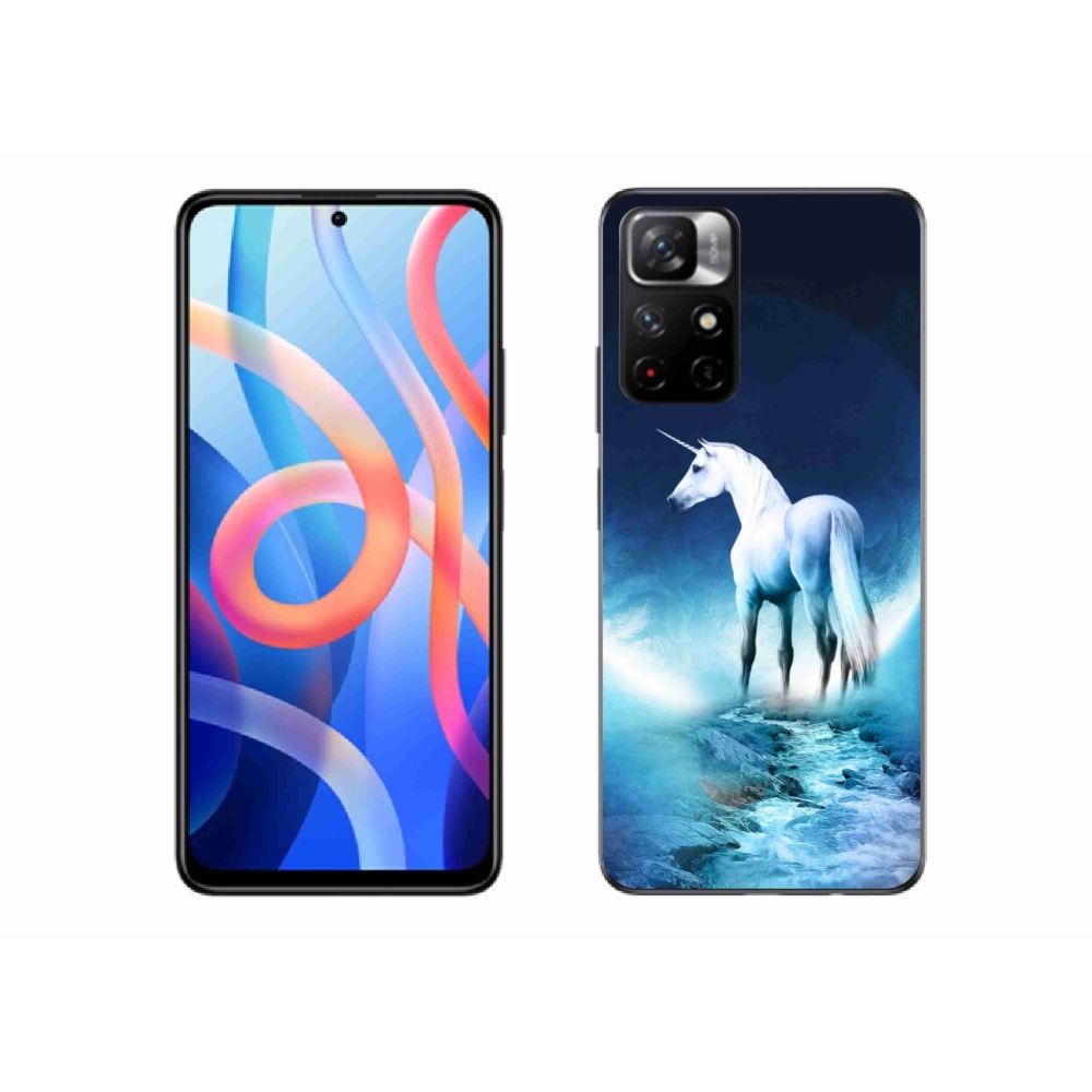 Gelový kryt mmCase na Xiaomi Poco M4 Pro 5G - bílý jednorožec