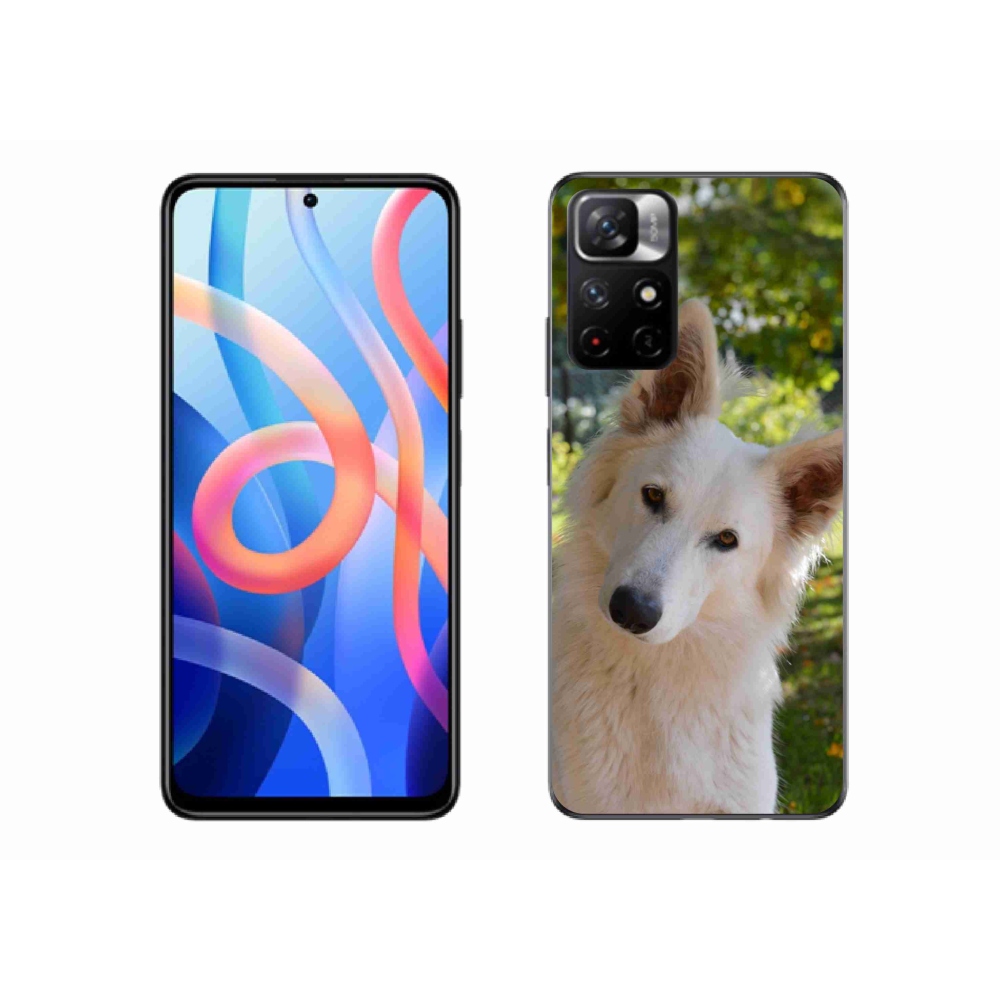 Gelový kryt mmCase na Xiaomi Poco M4 Pro 5G - bílý švýcarský ovčák 1