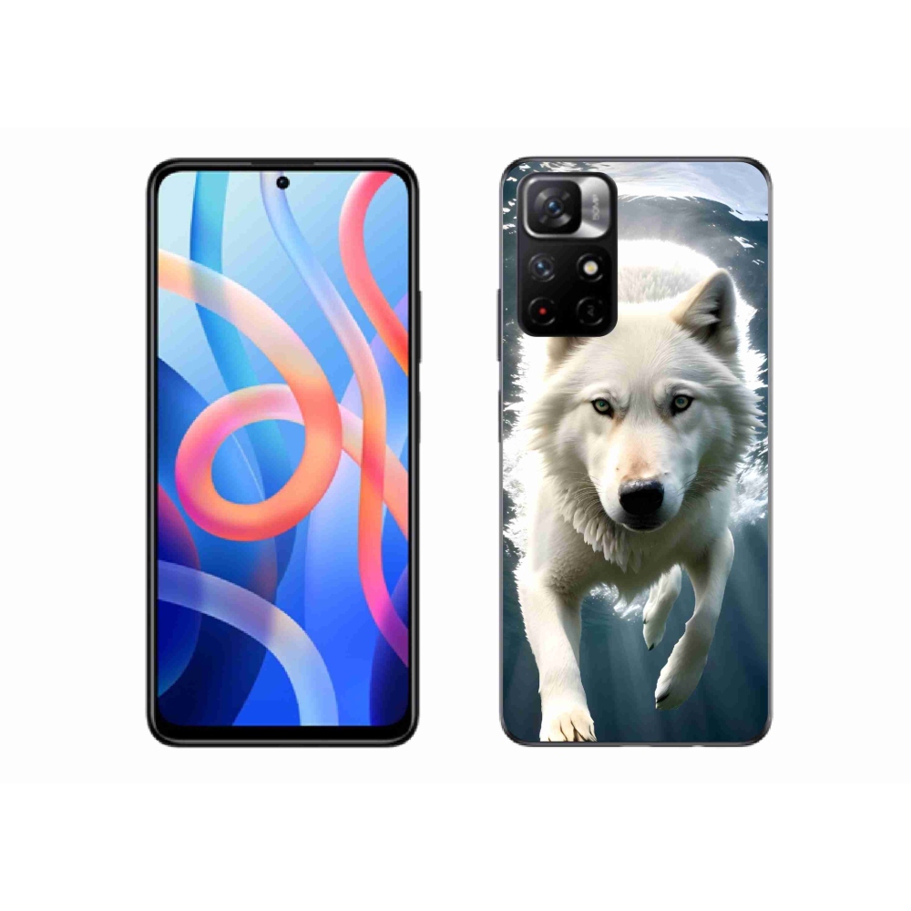 Gelový kryt mmCase na Xiaomi Poco M4 Pro 5G - bílý vlk