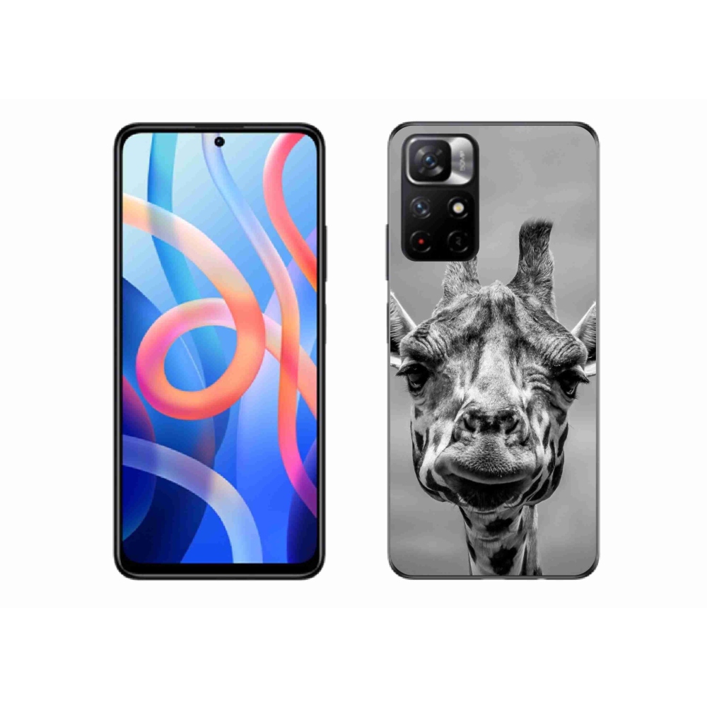 Gelový kryt mmCase na Xiaomi Poco M4 Pro 5G - černobílá žirafa