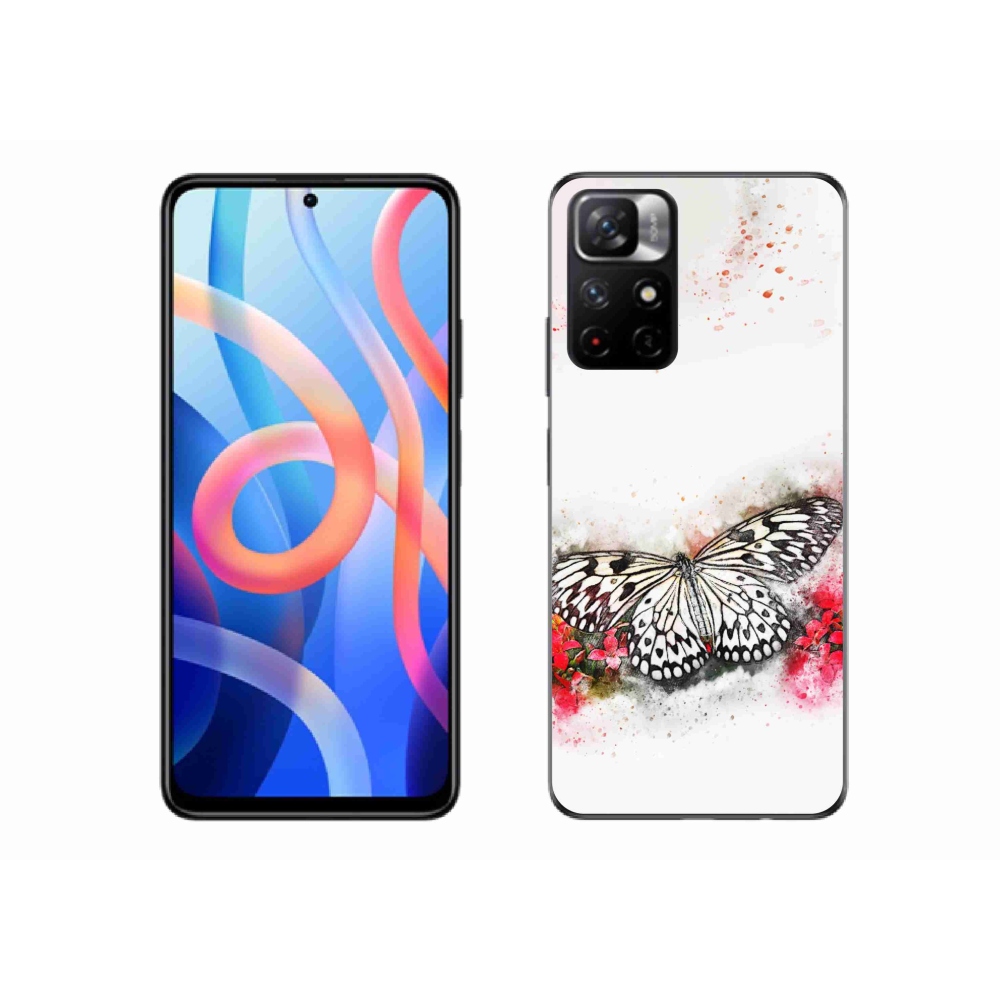 Gelový kryt mmCase na Xiaomi Poco M4 Pro 5G - černobílý motýl