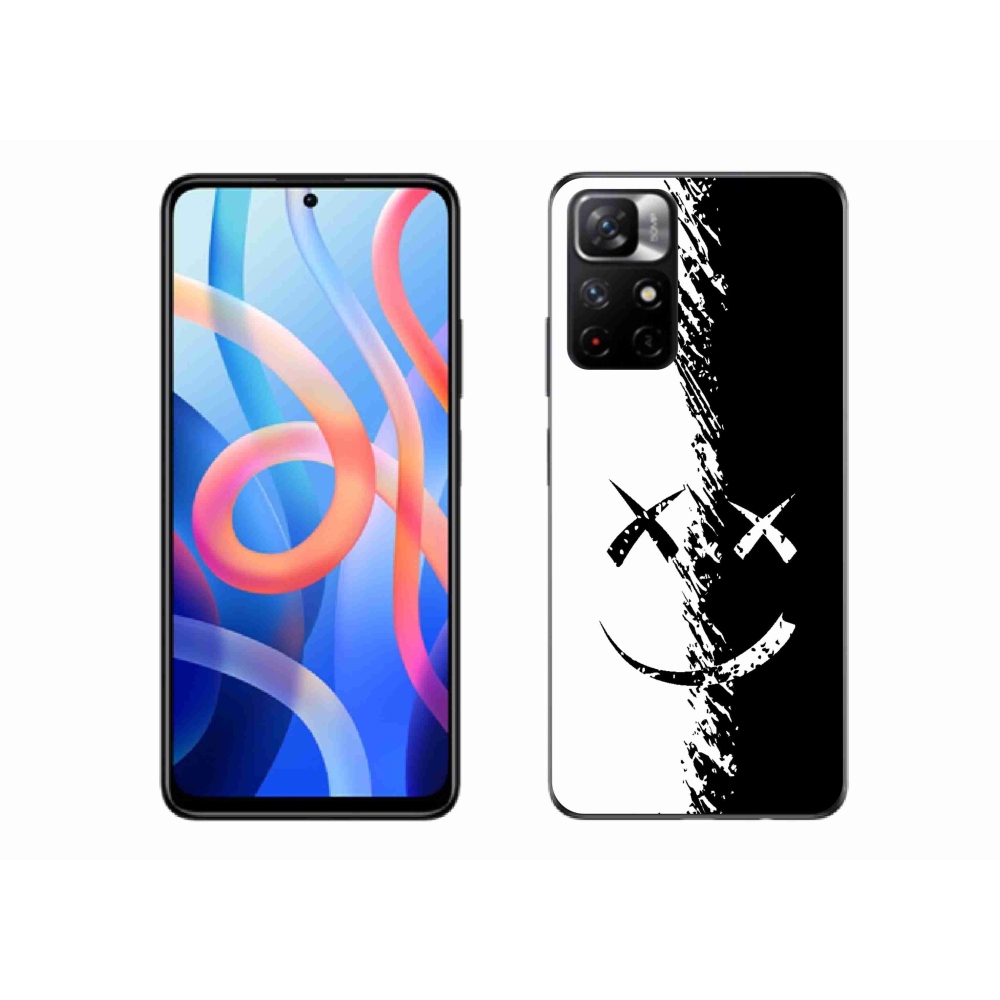 Gelový kryt mmCase na Xiaomi Poco M4 Pro 5G - černobílý smajlík