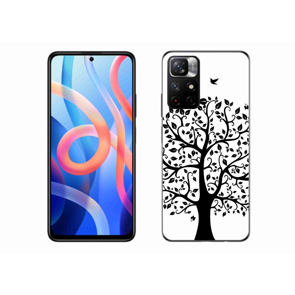 Gelový kryt mmCase na Xiaomi Poco M4 Pro 5G - černobílý strom