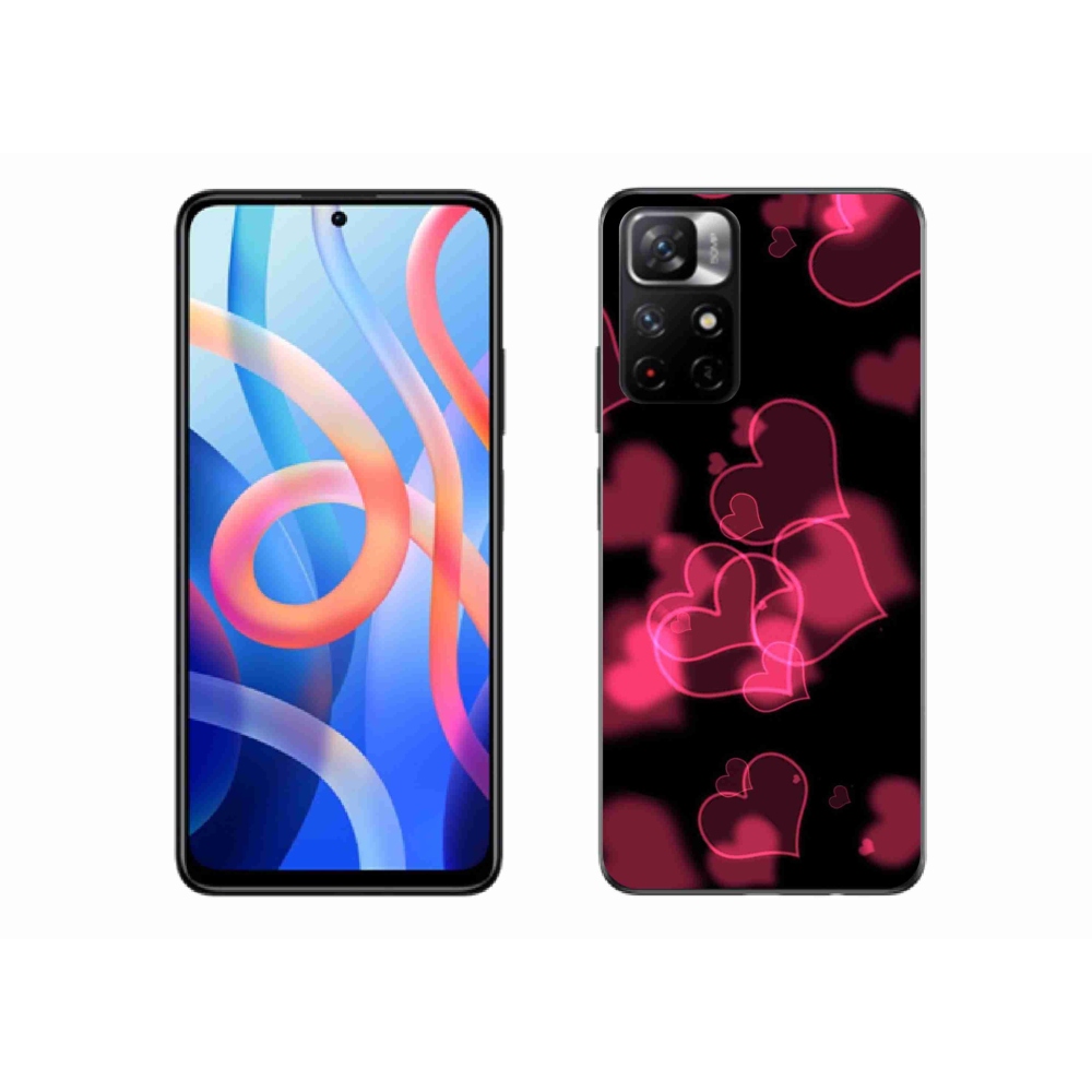 Gelový kryt mmCase na Xiaomi Poco M4 Pro 5G - červená srdíčka