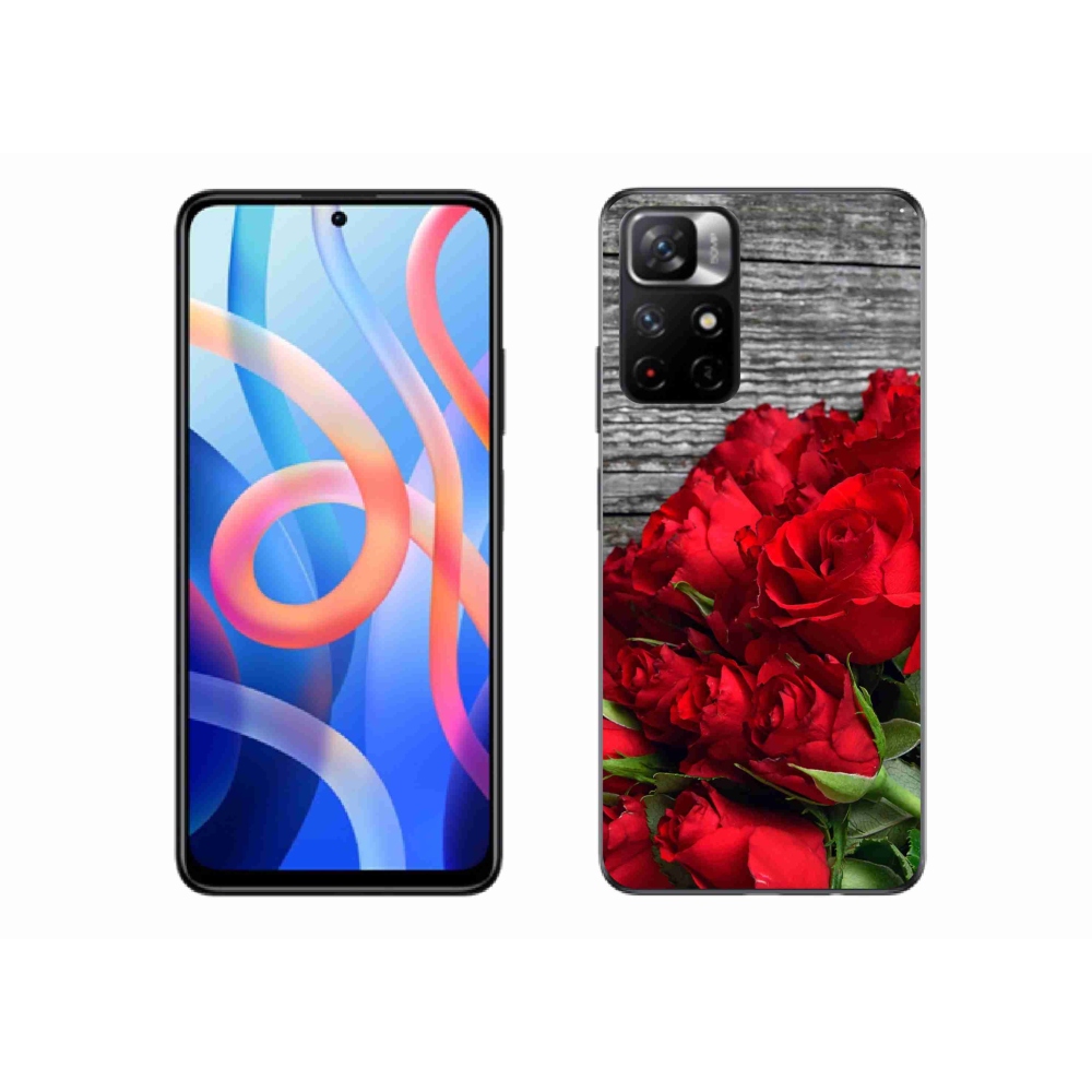 Gelový kryt mmCase na Xiaomi Poco M4 Pro 5G - červené růže