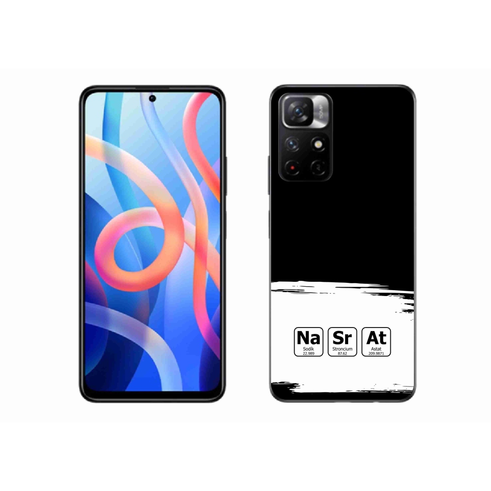 Gelový kryt mmCase na Xiaomi Poco M4 Pro 5G - chemické prvky bíločerné pozadí