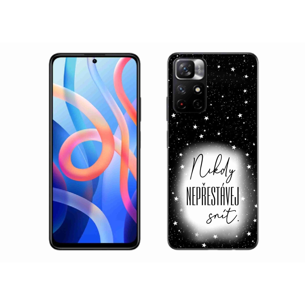 Gelový kryt mmCase na Xiaomi Poco M4 Pro 5G - citát 1 bíločerné pozadí