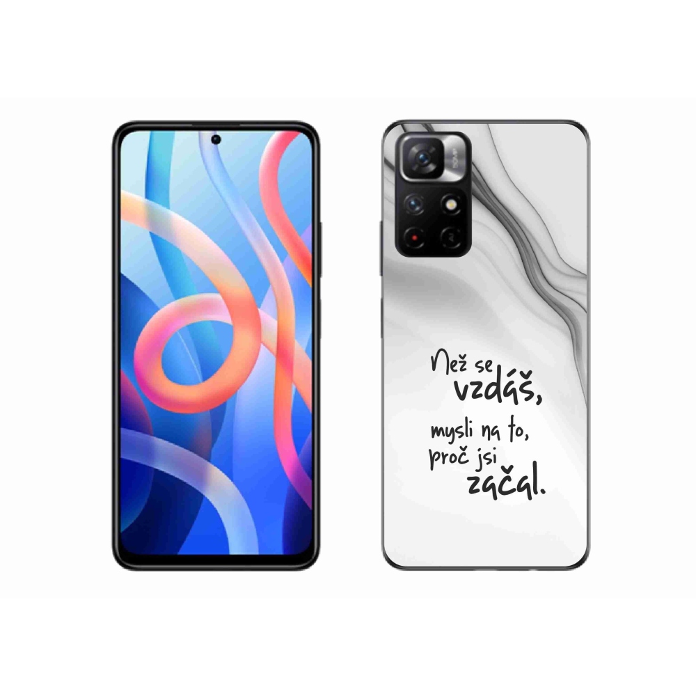 Gelový kryt mmCase na Xiaomi Poco M4 Pro 5G - citát 2 bílé pozadí