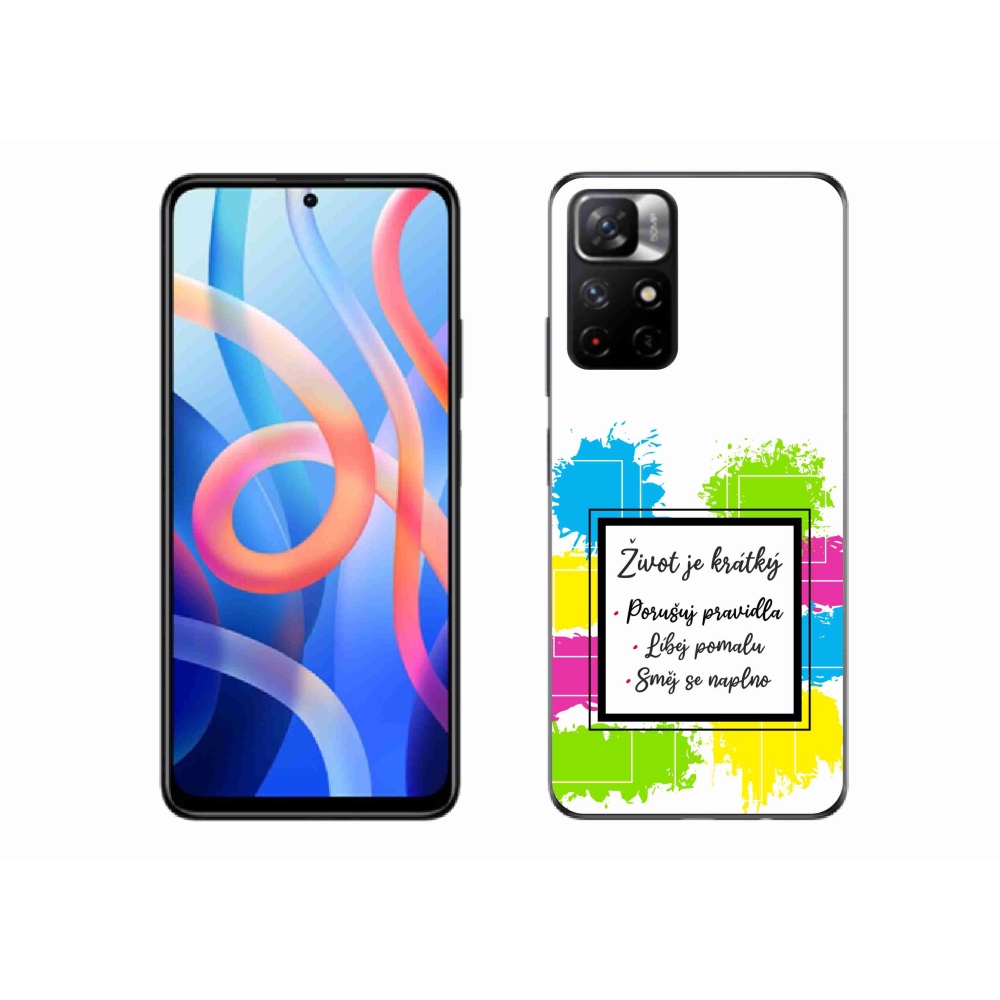 Gelový kryt mmCase na Xiaomi Poco M4 Pro 5G - citát 5 bílé pozadí