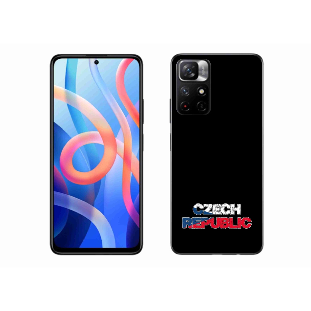 Gelový kryt mmCase na Xiaomi Poco M4 Pro 5G - Czech Republic černé pozadí