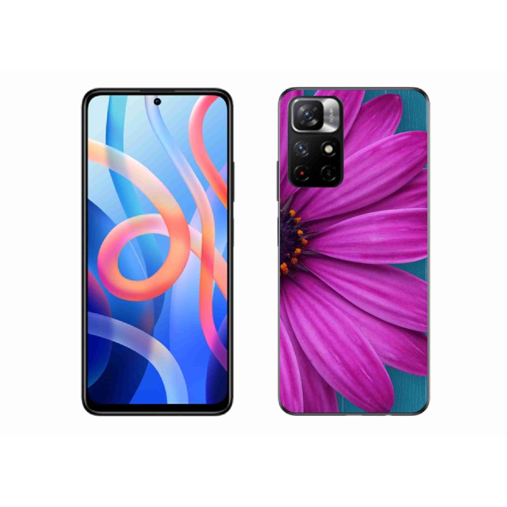 Gelový kryt mmCase na Xiaomi Poco M4 Pro 5G - fialová kopretina