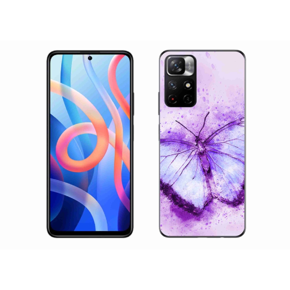 Gelový kryt mmCase na Xiaomi Poco M4 Pro 5G - fialový motýl