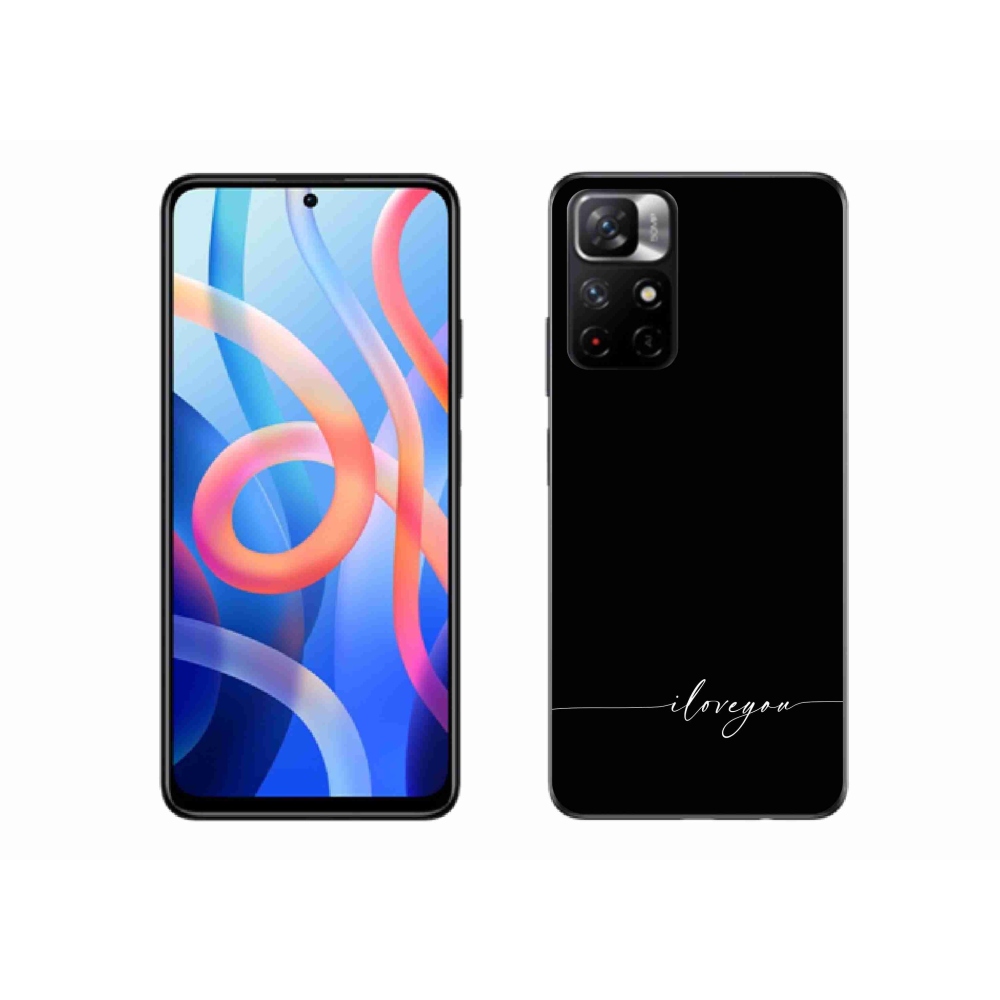 Gelový kryt mmCase na Xiaomi Poco M4 Pro 5G - I love you černé pozadí