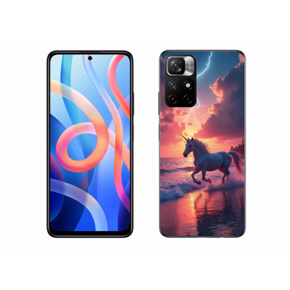 Gelový kryt mmCase na Xiaomi Poco M4 Pro 5G - jednorožec na pláži