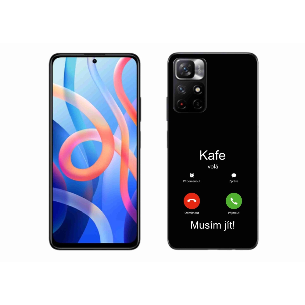 Gelový kryt mmCase na Xiaomi Poco M4 Pro 5G - kafe volá černé pozadí