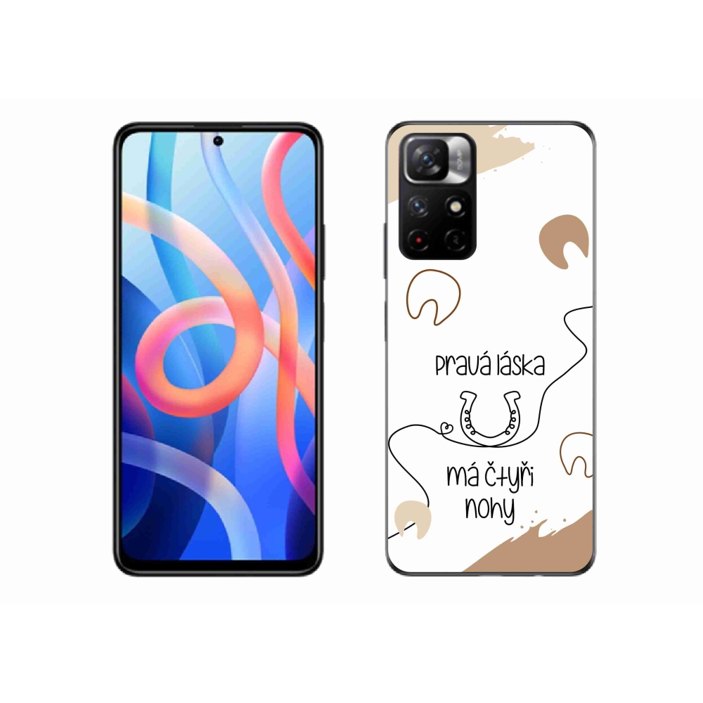 Gelový kryt mmCase na Xiaomi Poco M4 Pro 5G - koňský motiv bílé pozadí