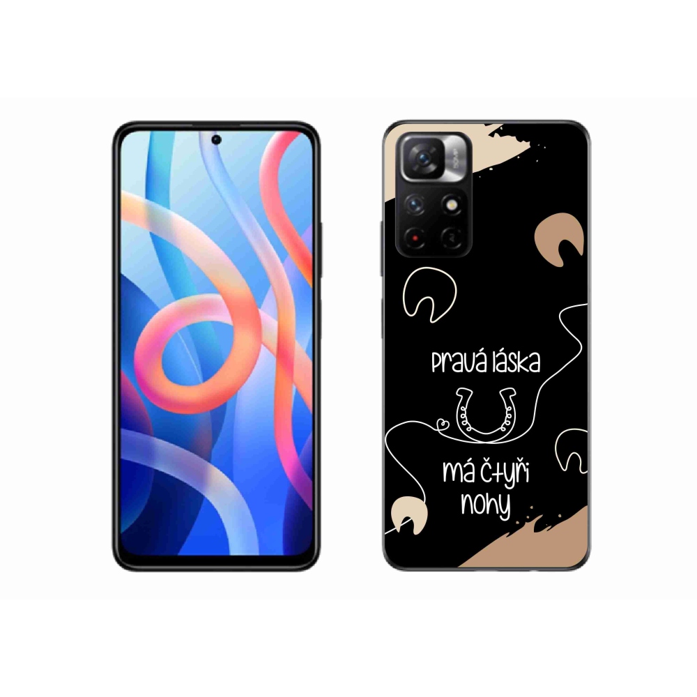 Gelový kryt mmCase na Xiaomi Poco M4 Pro 5G - koňský motiv černé pozadí