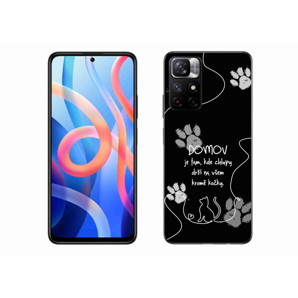 Gelový kryt mmCase na Xiaomi Poco M4 Pro 5G - kočičí motiv černé pozadí