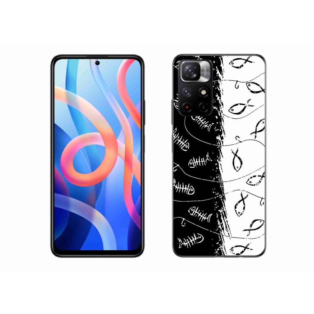 Gelový kryt mmCase na Xiaomi Poco M4 Pro 5G - kostry a rybky