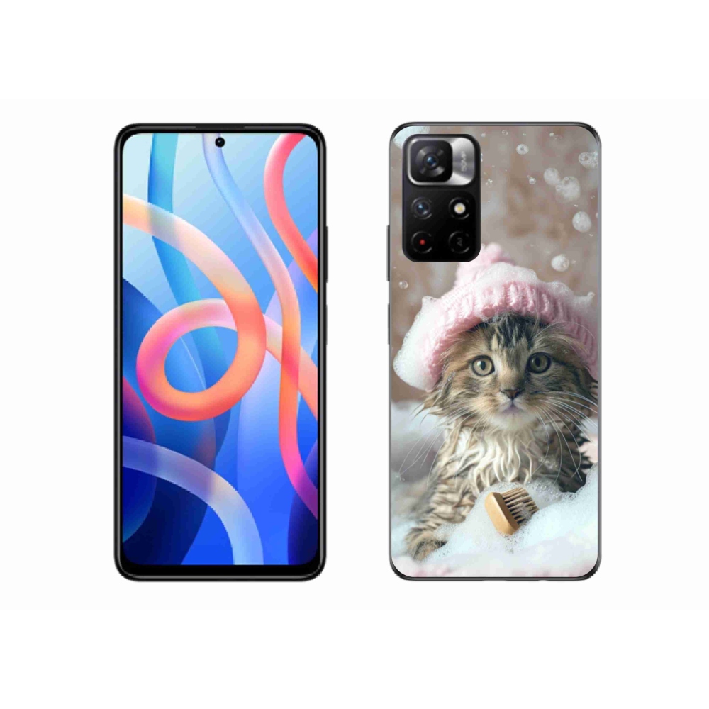 Gelový kryt mmCase na Xiaomi Poco M4 Pro 5G - kotě a koupel