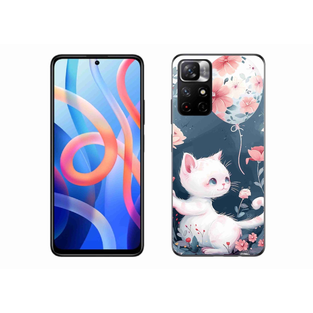 Gelový kryt mmCase na Xiaomi Poco M4 Pro 5G - kotě s balónkem