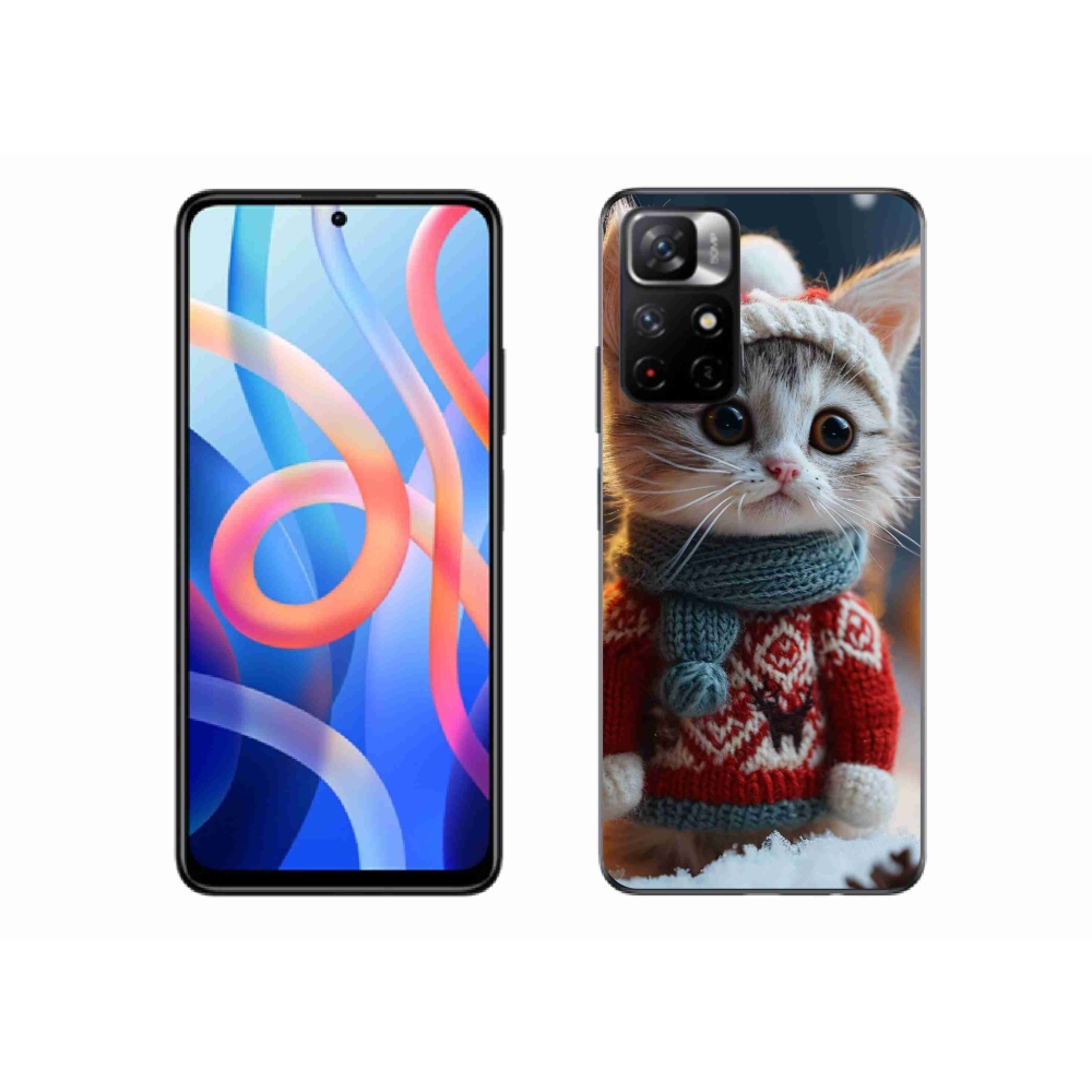 Gelový kryt mmCase na Xiaomi Poco M4 Pro 5G - kotě ve svetru