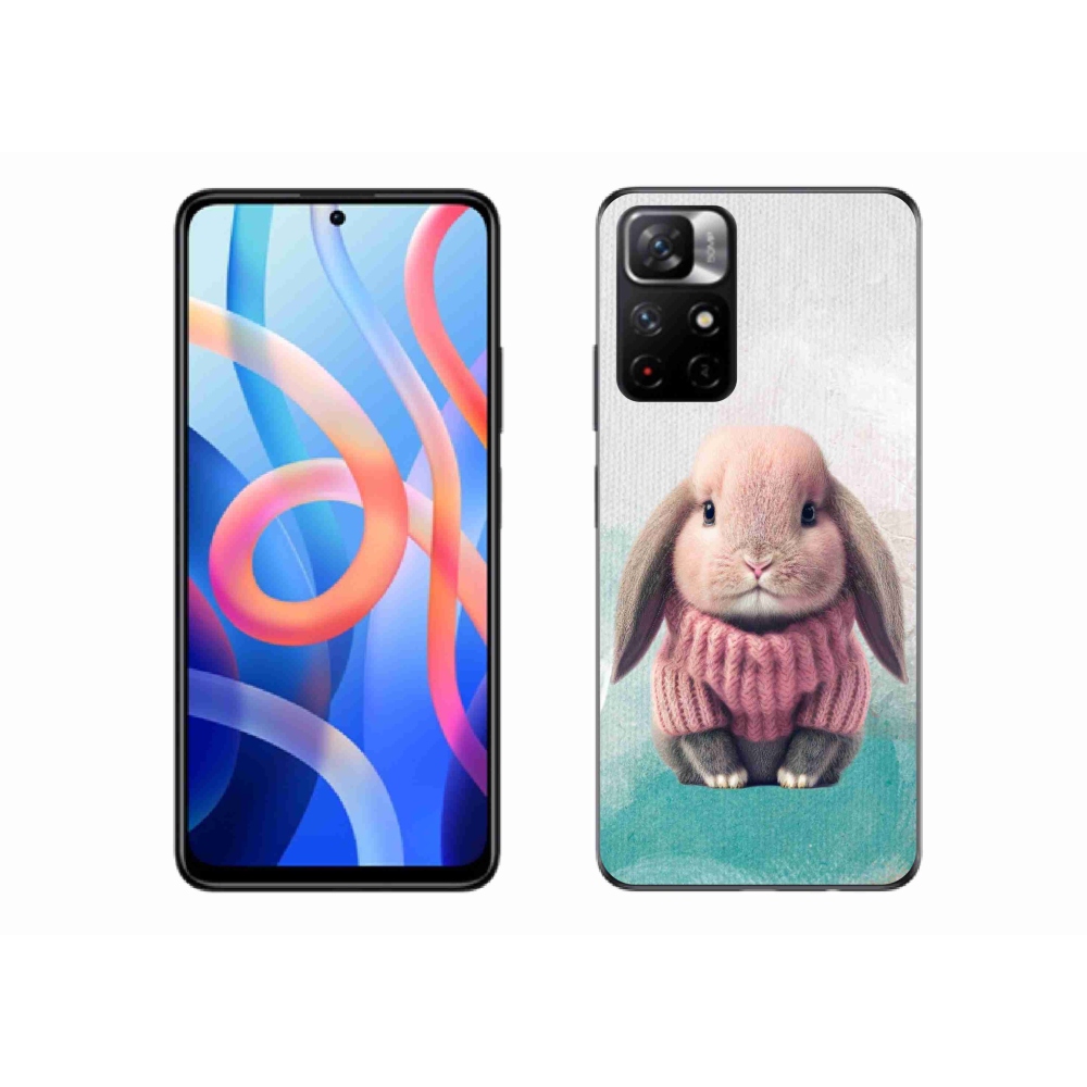 Gelový kryt mmCase na Xiaomi Poco M4 Pro 5G - králíček ve svetru