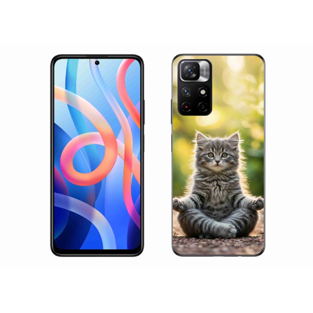 Gelový kryt mmCase na Xiaomi Poco M4 Pro 5G - meditující kotě