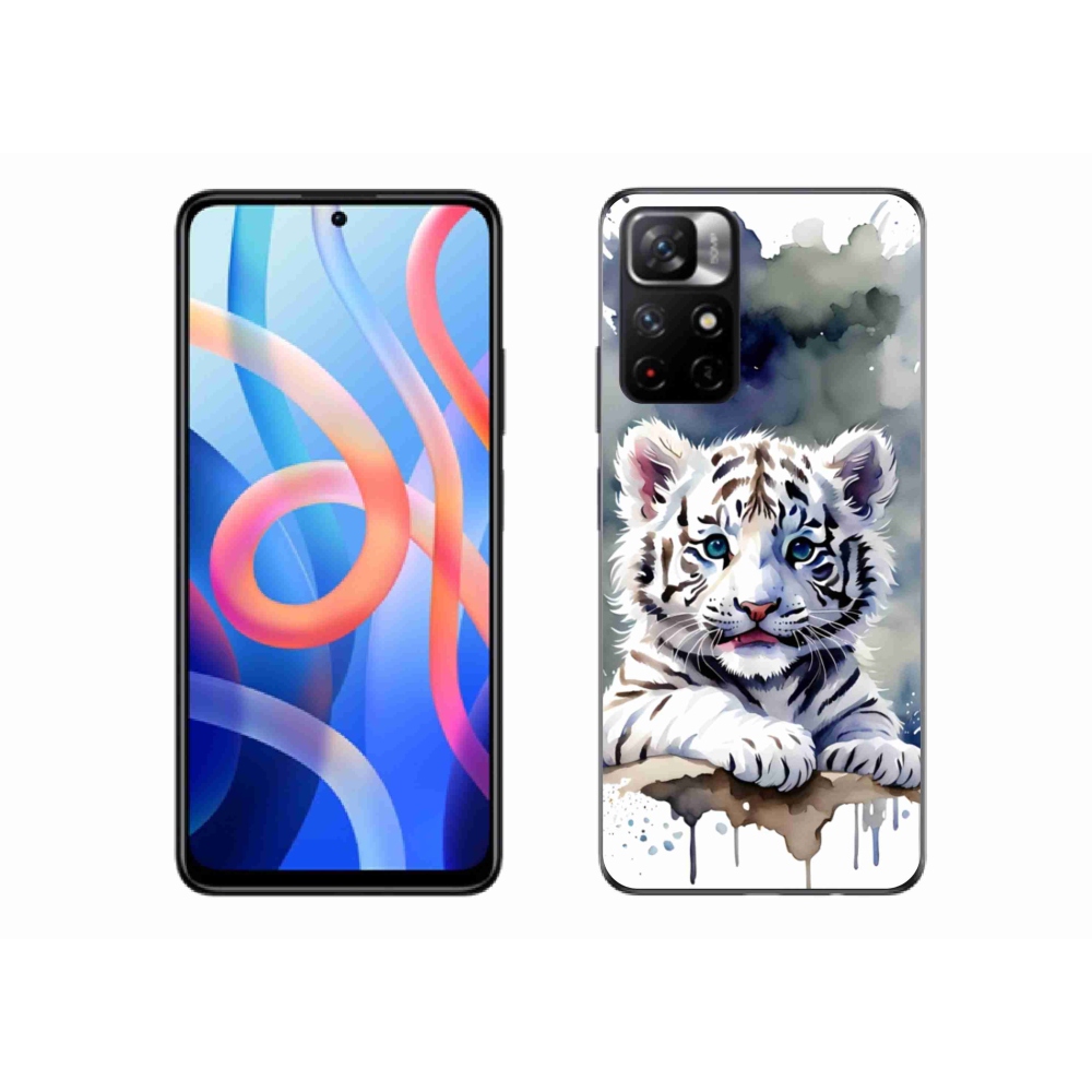 Gelový kryt mmCase na Xiaomi Poco M4 Pro 5G - mládě bílého tygra