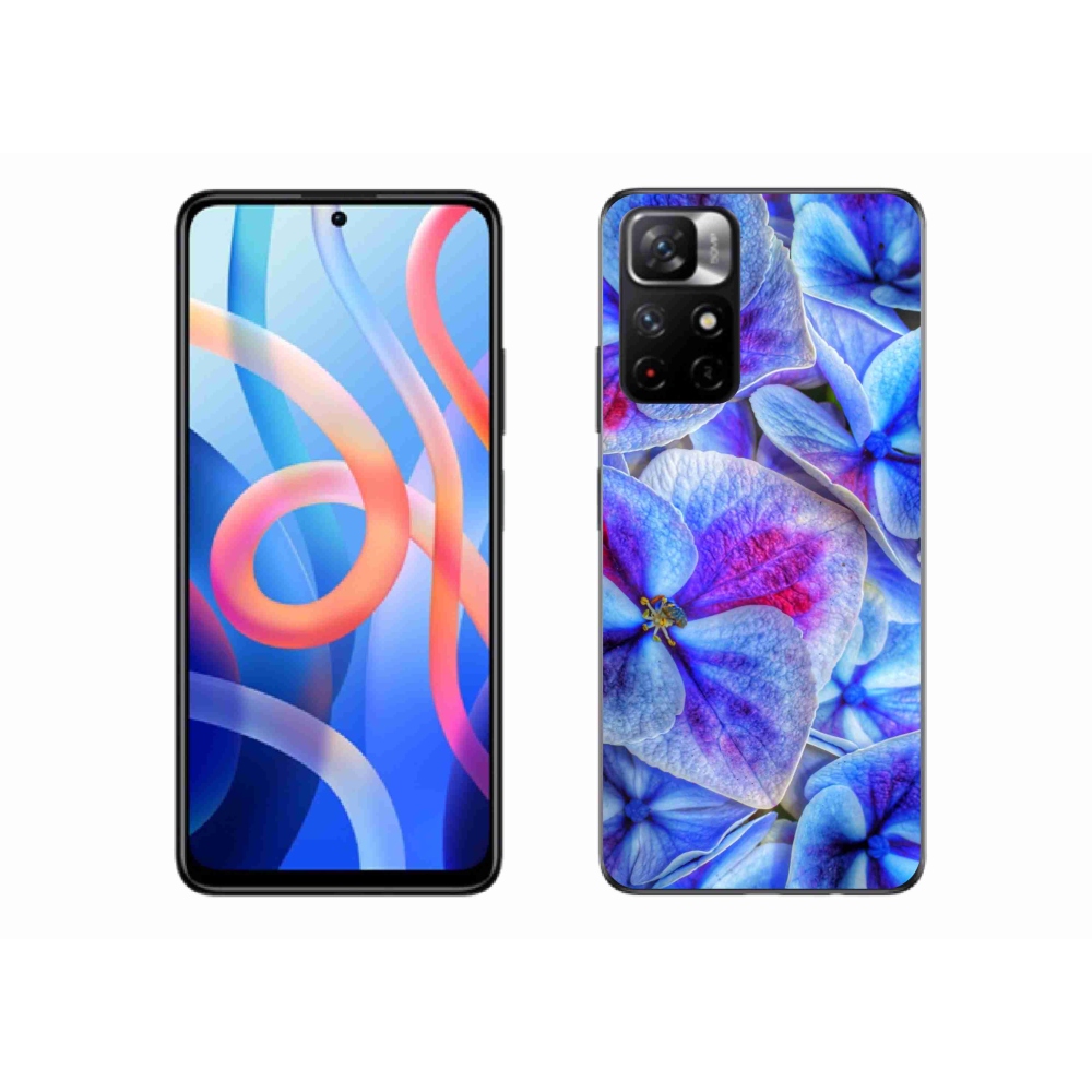 Gelový kryt mmCase na Xiaomi Poco M4 Pro 5G - modré květy 1