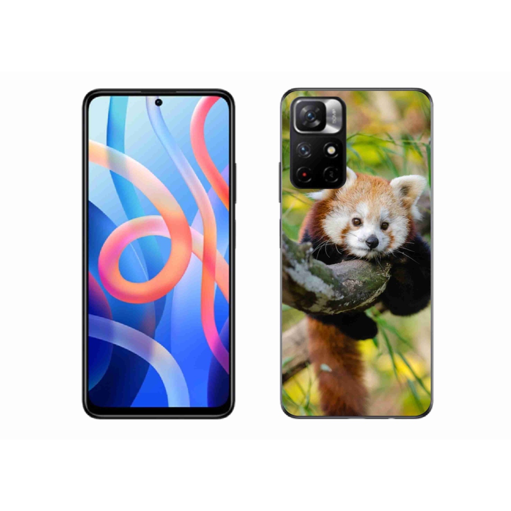 Gelový kryt mmCase na Xiaomi Poco M4 Pro 5G - panda červená