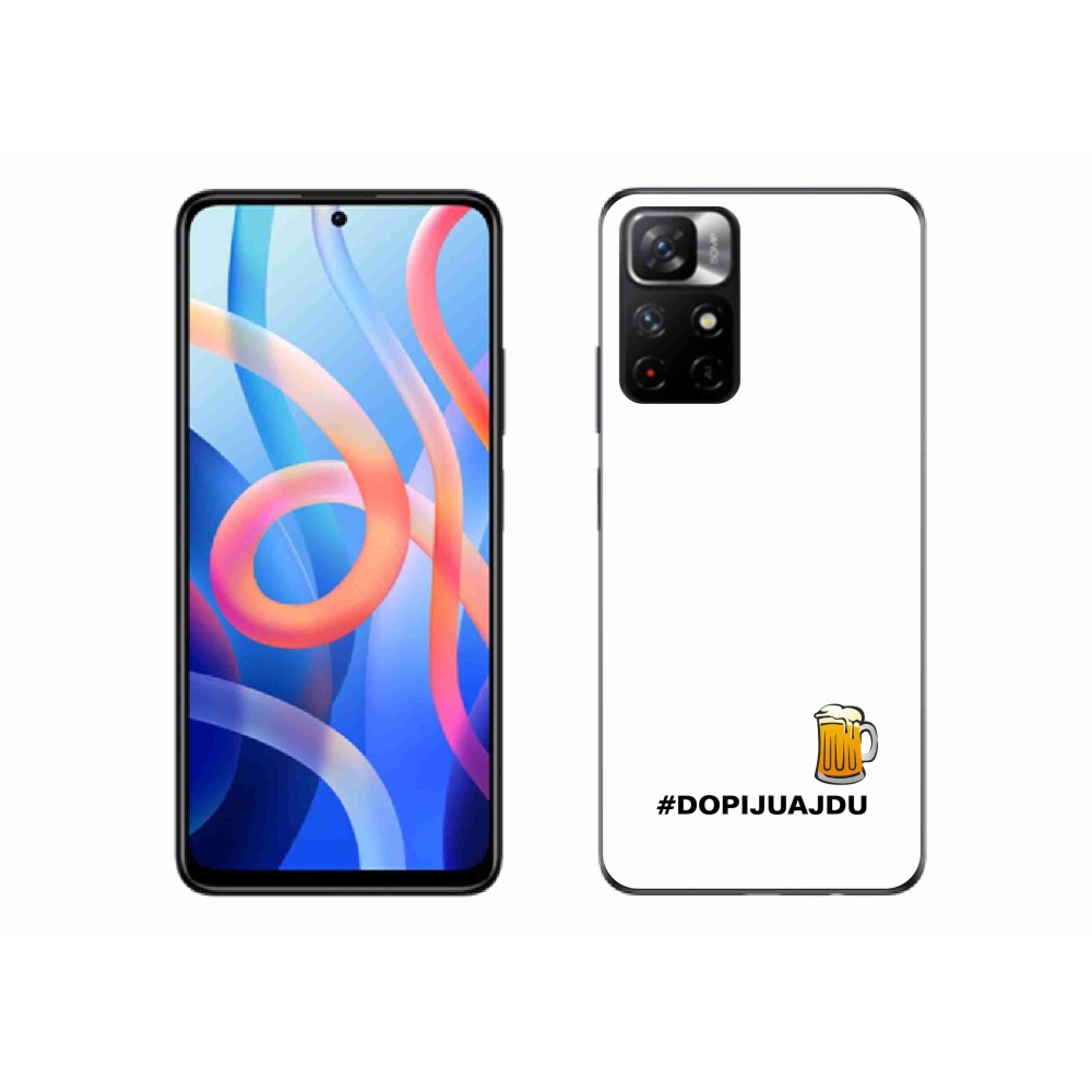 Gelový kryt mmCase na Xiaomi Poco M4 Pro 5G - pivní motiv 1 bílé pozadí