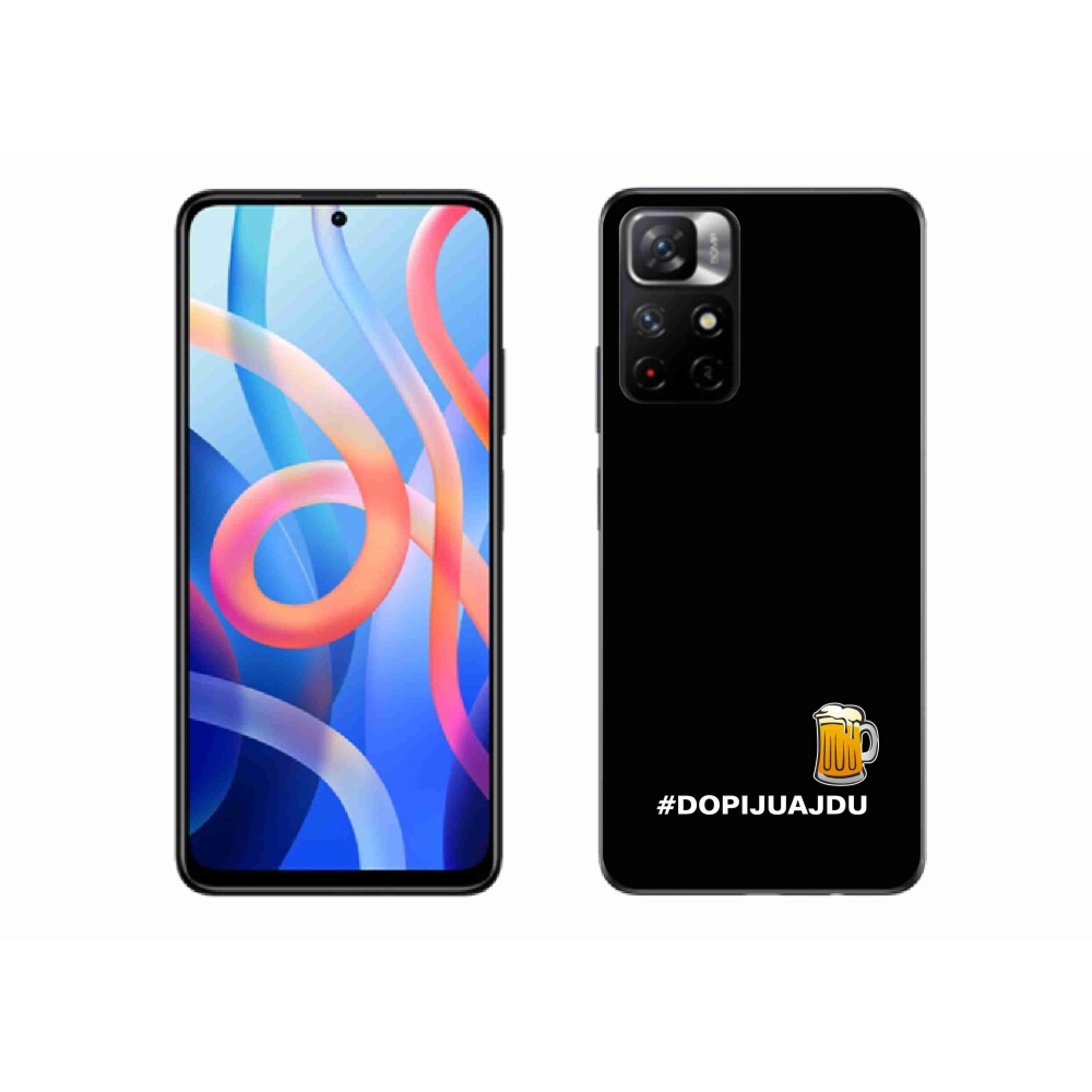 Gelový kryt mmCase na Xiaomi Poco M4 Pro 5G - pivní motiv 1 černé pozadí