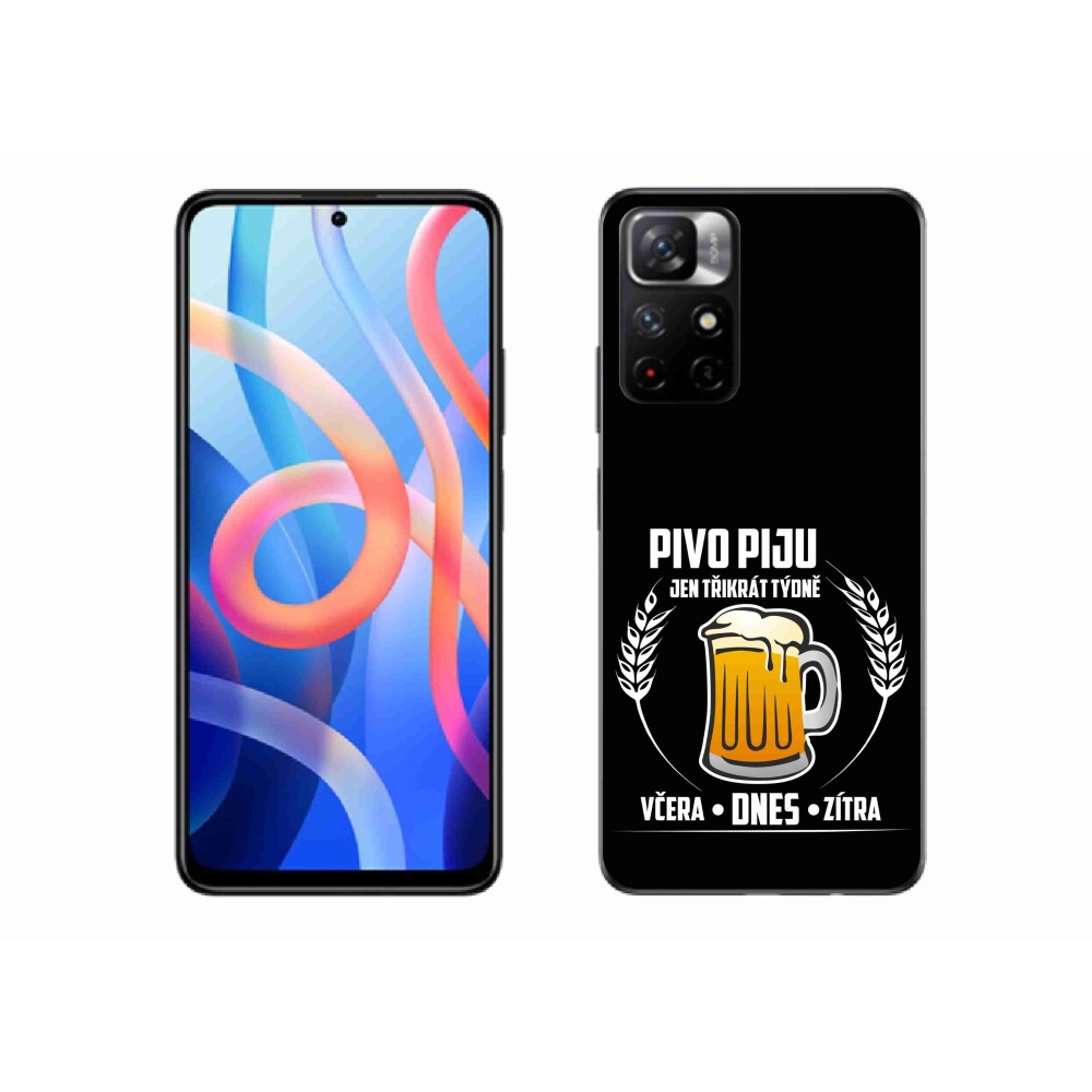 Gelový kryt mmCase na Xiaomi Poco M4 Pro 5G - pivní motiv černé pozadí