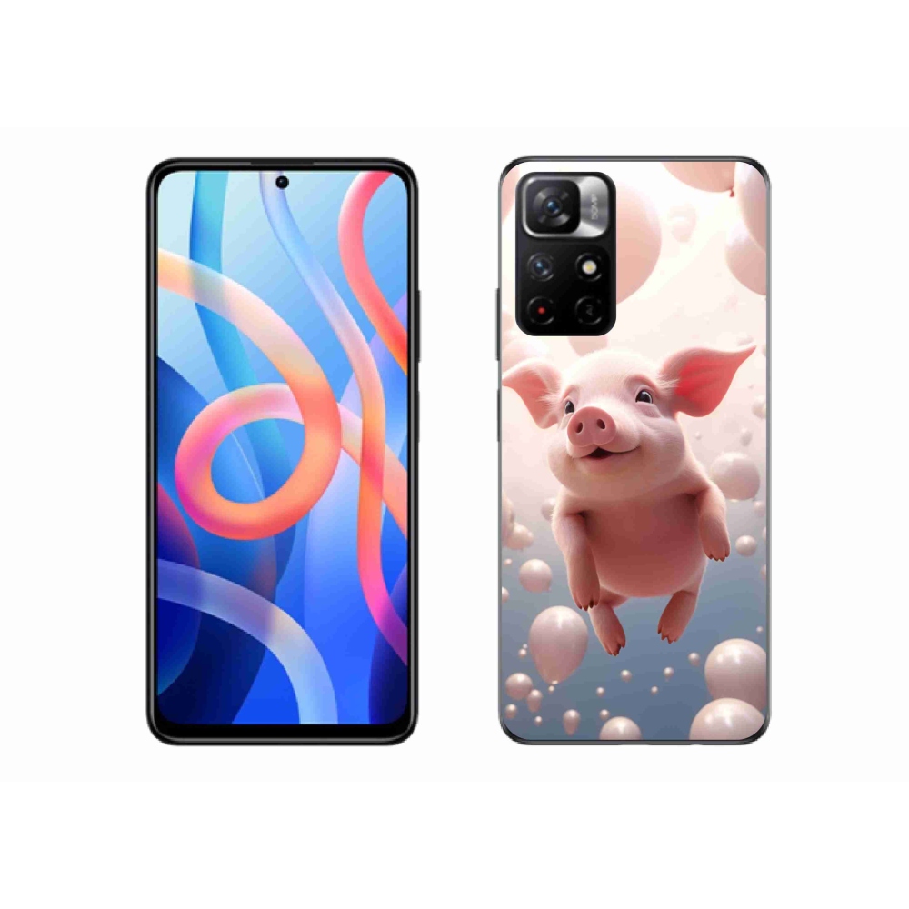 Gelový kryt mmCase na Xiaomi Poco M4 Pro 5G - prasátko s balónky