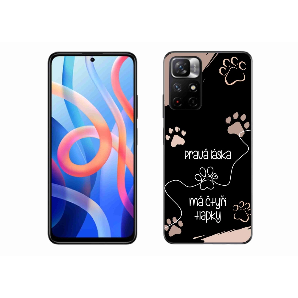 Gelový kryt mmCase na Xiaomi Poco M4 Pro 5G - psí motiv 1 černé pozadí