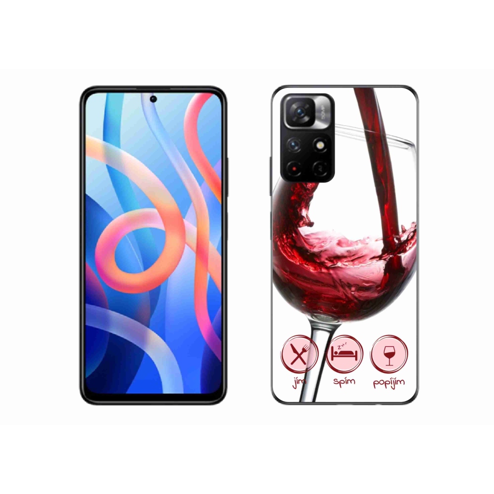 Gelový kryt mmCase na Xiaomi Poco M4 Pro 5G - sklenička vína červené