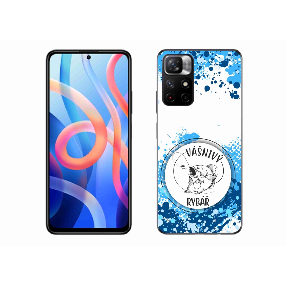 Gelový kryt mmCase na Xiaomi Poco M4 Pro 5G - vášnivý rybář bílé pozadí