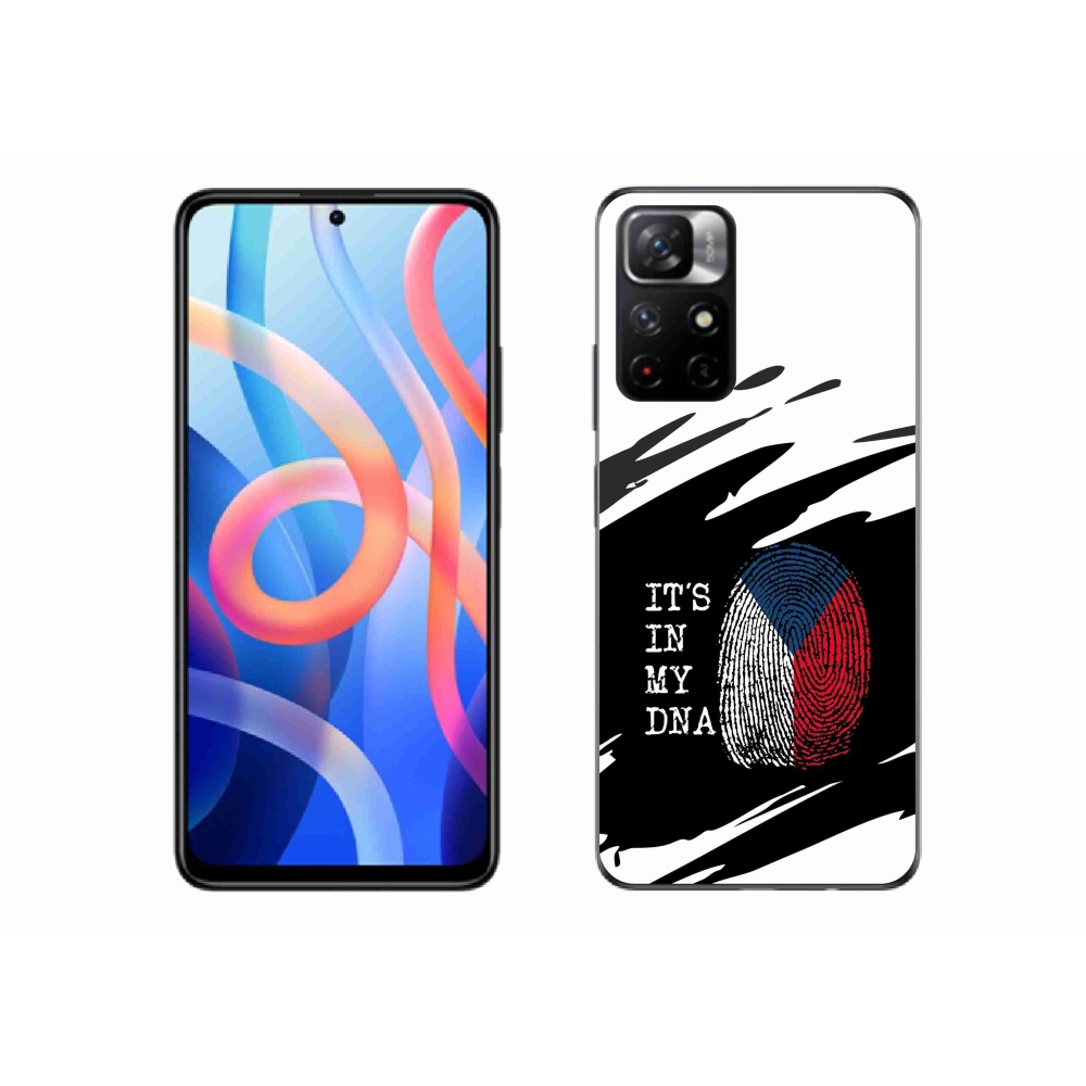 Gelový kryt mmCase na Xiaomi Poco M4 Pro 5G - vlajka otisk prstu černobílé pozadí