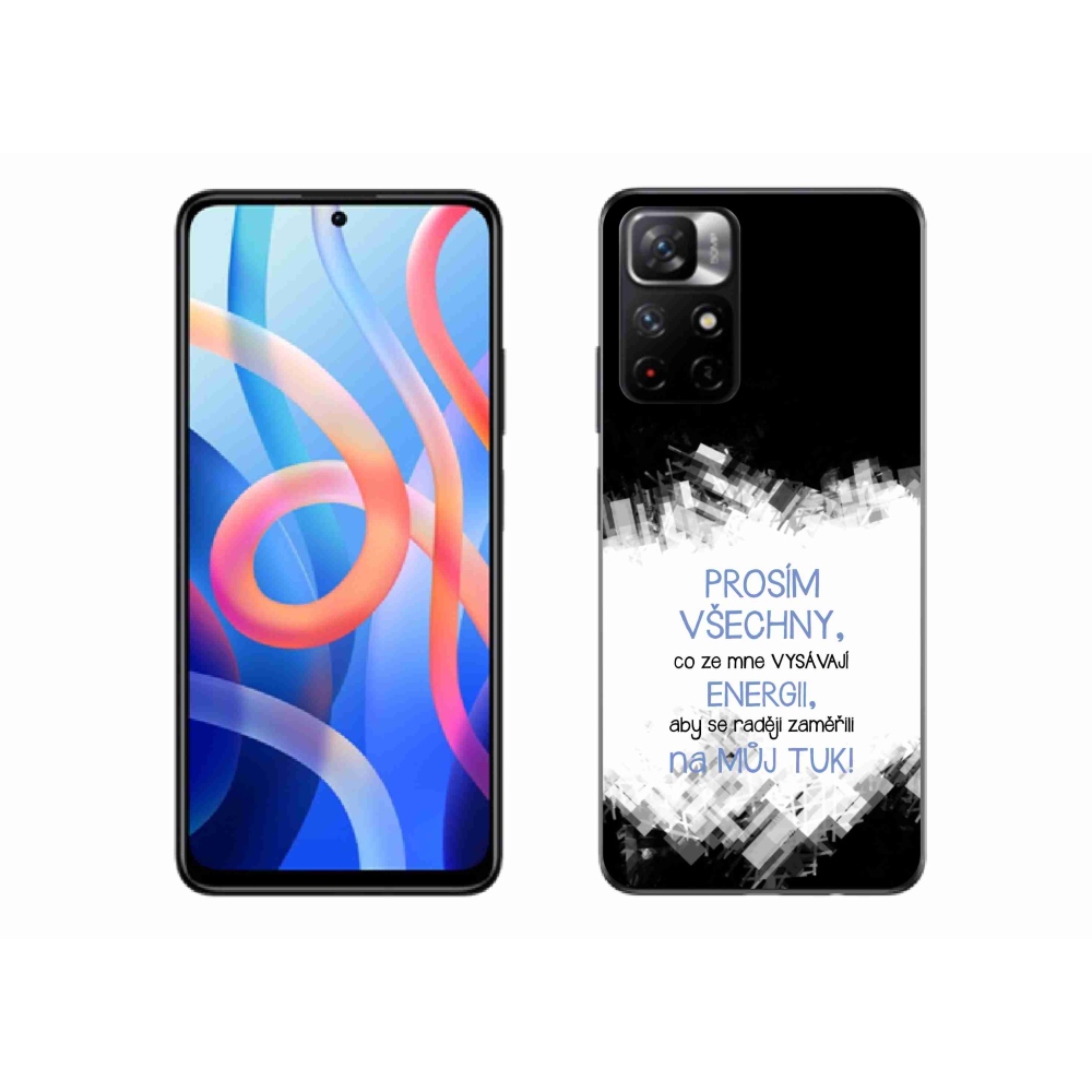 Gelový kryt mmCase na Xiaomi Poco M4 Pro 5G - vtipný text 1 modrý