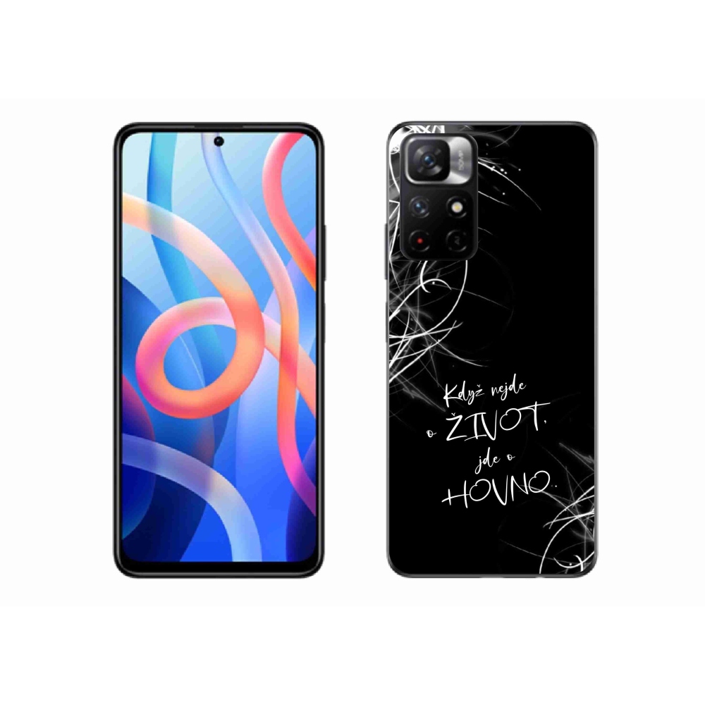 Gelový kryt mmCase na Xiaomi Poco M4 Pro 5G - vtipný text 16 černé pozadí