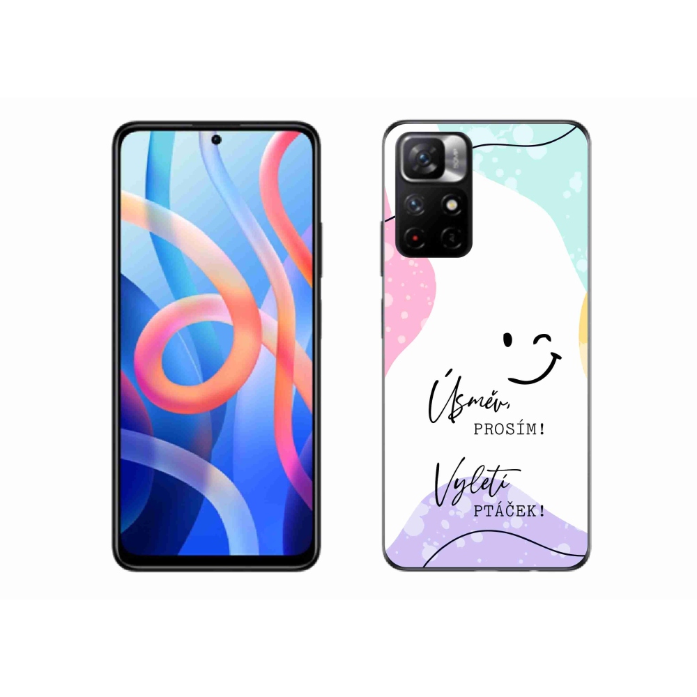 Gelový kryt mmCase na Xiaomi Poco M4 Pro 5G - vtipný text 4 bílé pozadí